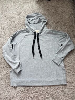 Michael Kors Light Gray Hoodie with Black Drawstrings